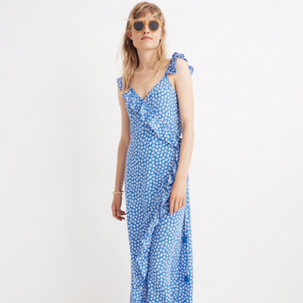 Madewell Ruffles Wrap Maxi Dress in Mini Daisy